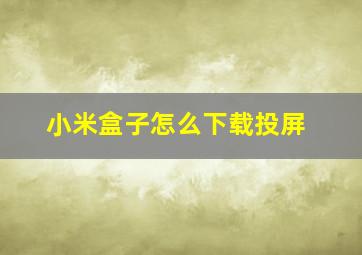 小米盒子怎么下载投屏