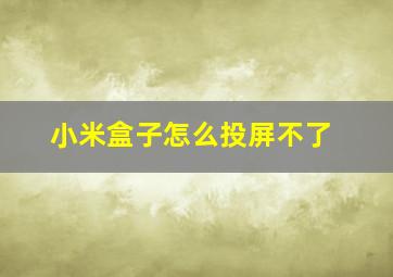 小米盒子怎么投屏不了