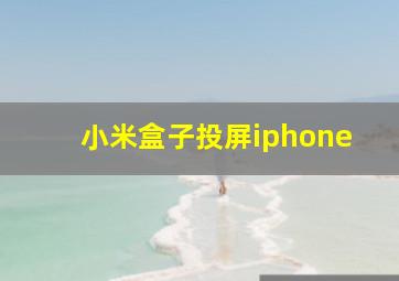 小米盒子投屏iphone