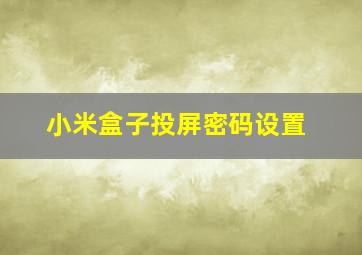 小米盒子投屏密码设置