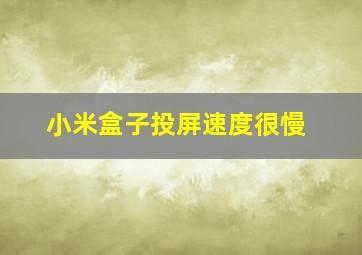 小米盒子投屏速度很慢