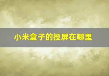 小米盒子的投屏在哪里