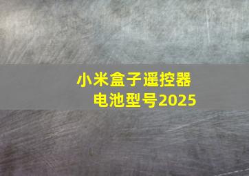 小米盒子遥控器电池型号2025