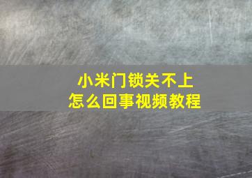 小米门锁关不上怎么回事视频教程