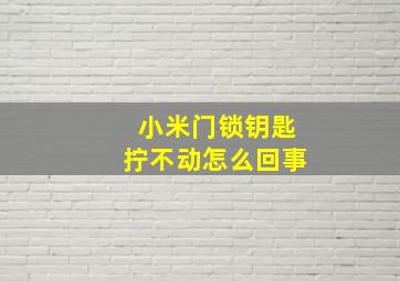 小米门锁钥匙拧不动怎么回事