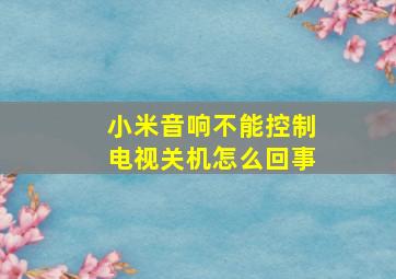 小米音响不能控制电视关机怎么回事