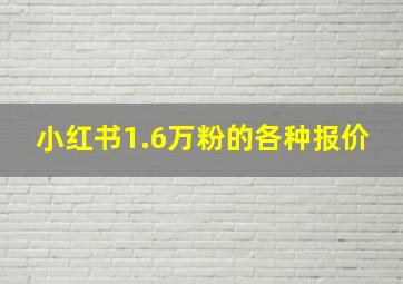 小红书1.6万粉的各种报价