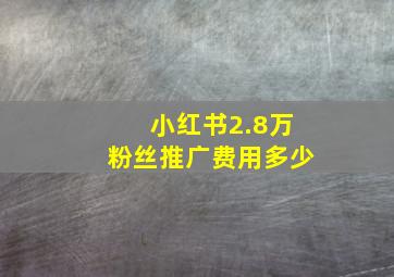 小红书2.8万粉丝推广费用多少