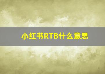 小红书RTB什么意思