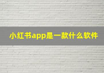 小红书app是一款什么软件