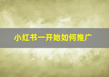 小红书一开始如何推广