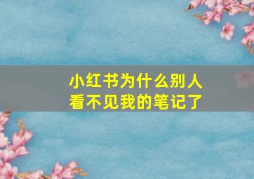 小红书为什么别人看不见我的笔记了