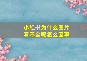 小红书为什么图片看不全呢怎么回事