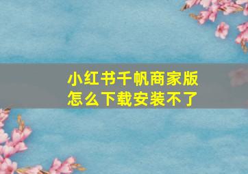 小红书千帆商家版怎么下载安装不了