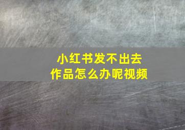 小红书发不出去作品怎么办呢视频