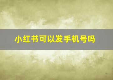 小红书可以发手机号吗