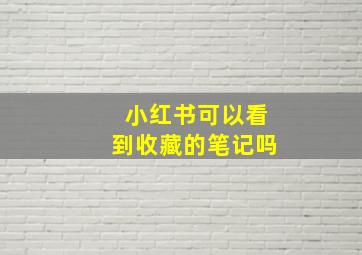 小红书可以看到收藏的笔记吗