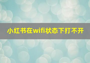 小红书在wifi状态下打不开