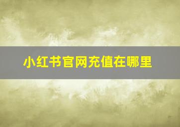 小红书官网充值在哪里