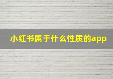 小红书属于什么性质的app