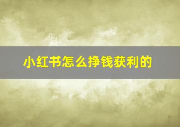 小红书怎么挣钱获利的