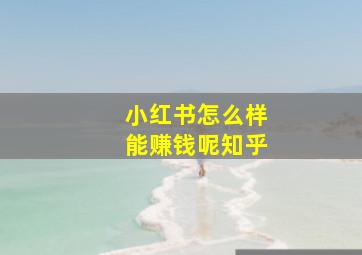 小红书怎么样能赚钱呢知乎