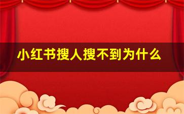 小红书搜人搜不到为什么