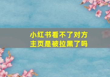 小红书看不了对方主页是被拉黑了吗