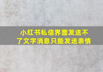 小红书私信界面发送不了文字消息只能发送表情