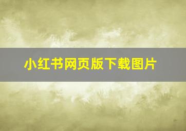 小红书网页版下载图片