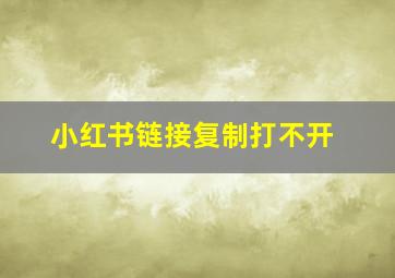 小红书链接复制打不开