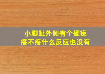 小脚趾外侧有个硬疙瘩不疼什么反应也没有