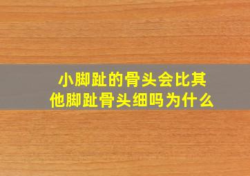 小脚趾的骨头会比其他脚趾骨头细吗为什么