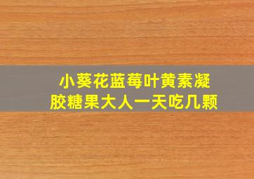 小葵花蓝莓叶黄素凝胶糖果大人一天吃几颗