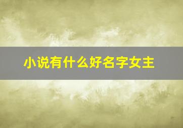 小说有什么好名字女主