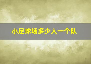 小足球场多少人一个队