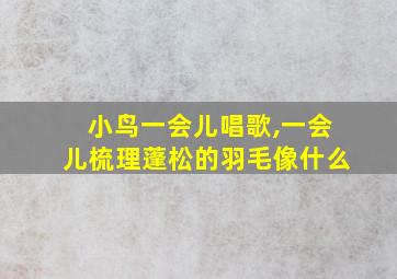 小鸟一会儿唱歌,一会儿梳理蓬松的羽毛像什么