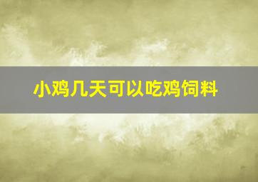 小鸡几天可以吃鸡饲料