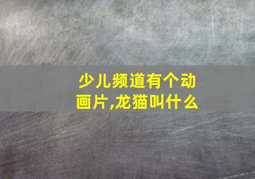 少儿频道有个动画片,龙猫叫什么