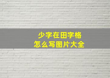 少字在田字格怎么写图片大全