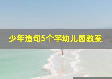 少年造句5个字幼儿园教案