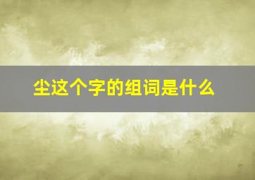 尘这个字的组词是什么