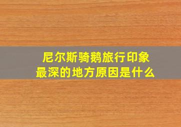 尼尔斯骑鹅旅行印象最深的地方原因是什么