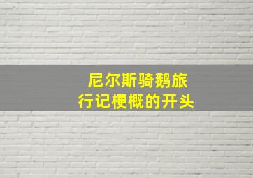 尼尔斯骑鹅旅行记梗概的开头