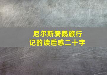 尼尔斯骑鹅旅行记的读后感二十字