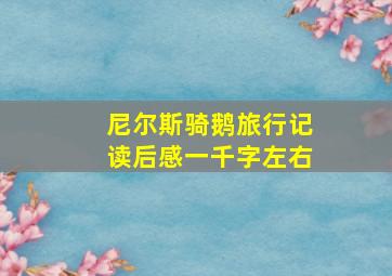 尼尔斯骑鹅旅行记读后感一千字左右