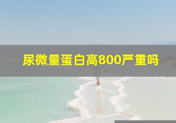 尿微量蛋白高800严重吗