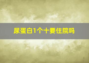 尿蛋白1个十要住院吗