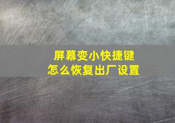 屏幕变小快捷键怎么恢复出厂设置