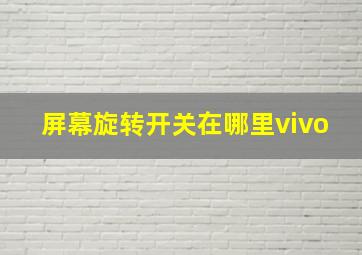 屏幕旋转开关在哪里vivo